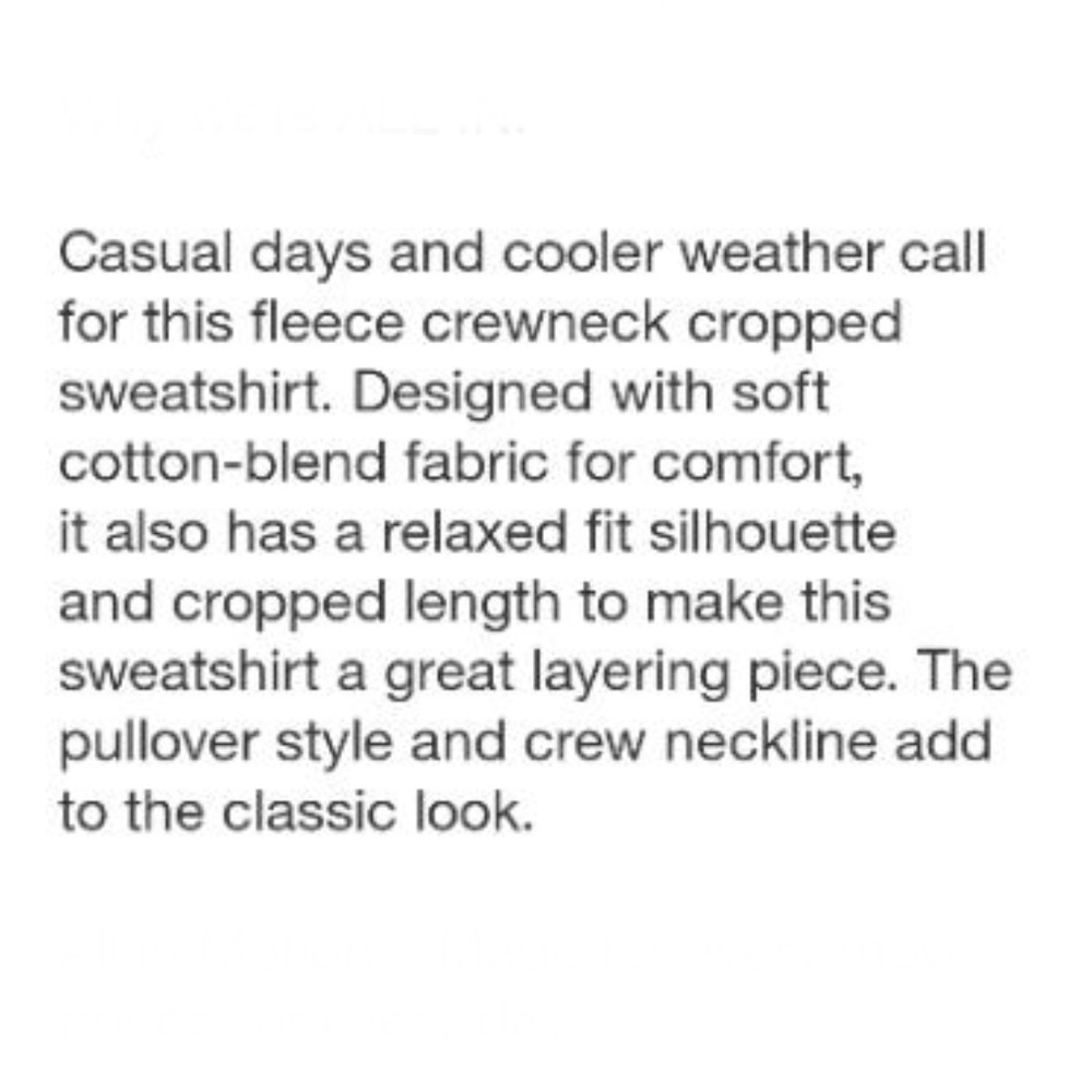 Women's Cotton Fleece Crewneck Cropped Sweatshirt All in Motion™ Turquoise XXL - Picture 7 of 8
